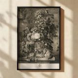 Botanical Flowers with Cherub - Richard Earlom Sepia Engraving in Still Life canvas wall art - Image 2