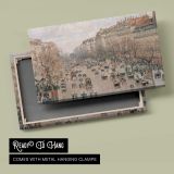 Boulevard Monmartre in Paris by Camille Pissarro - canvas rear frame and hanging hardware