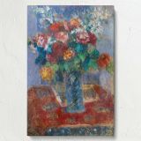 Bouquet de Fleurs - Impressionist Still Life Florals By Camille Pissarro canvas wall art - Image 7