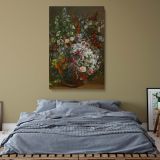 Bouquet of Flowers in Vase - Botanical Still Life Scene By Gustave Courbet canvas wall art - Image 5