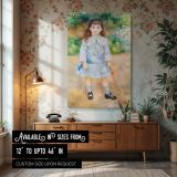 Boy with a Whip - Pierre-Auguste Renoir Pastel Blue Scene in Garden canvas wall art