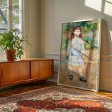 Boy with a Whip - Pierre-Auguste Renoir Pastel Blue Scene in Garden canvas wall art - Image 6