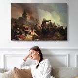 Braekeleer Ferdinand De Strijdtoneel Met Kenau Simons Hasselaar - single-panel canvas displayed above a sofa