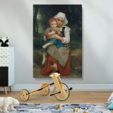 Breton Brother and Sister - Rural Tender Moment By William Bouguereau canvas wall art - Image 2