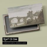 Bridge Across the Loire at Amboise by Doomer Lambert Harmensz - canvas rear frame and hanging hardware