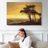 California Coast by Albert Bierstadt - single-panel canvas displayed above a sofa