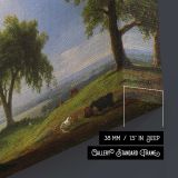 California Spring by Albert Bierstadt - canvas surface and wrapped edge detail