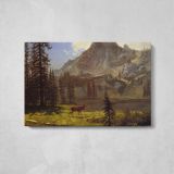 Call of the Wild by Albert Bierstadt - single-panel canvas displayed above a console table