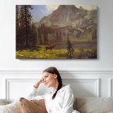 Call of the Wild by Albert Bierstadt - single-panel canvas displayed above a sofa