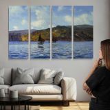 Catspaws Off the Land by Henry Moore - multi-panel canvas displayed above a sofa