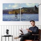 Catspaws off the Land by Henry Moore — two-panel canvas arrangement in a room