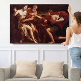 Cephalus and Procris by Alessandro Turchi - single-panel canvas shown with a person for scale