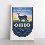 OHIO With God State of America Emblem Canvas Wall Artwork For Mural Wall Hanging - Image 2