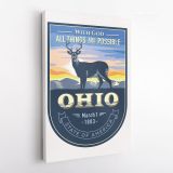 OHIO With God State of America Emblem Canvas Wall Artwork For Mural Wall Hanging - Image 4