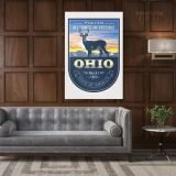 OHIO With God State of America Emblem Canvas Wall Artwork For Mural Wall Hanging - Image 6