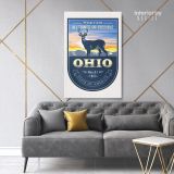 OHIO With God State of America Emblem Canvas Wall Artwork For Mural Wall Hanging - Image 7