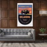 Oklahoma Sooner State of America Emblem Canvas Wall Artwork For Mural Wall Hanging - Image 6