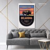 Oklahoma Sooner State of America Emblem Canvas Wall Artwork For Mural Wall Hanging - Image 7