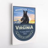 West Virginia State of America Emblem Canvas Wall Artwork For Mural Wall Hanging - Image 4