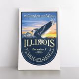 ILLINOIS The Garden of the West State of America Emblem Canvas Wall Artwork For Mural Hanging - Image 2
