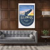 ILLINOIS The Garden of the West State of America Emblem Canvas Wall Artwork For Mural Hanging - Image 6