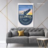 ILLINOIS The Garden of the West State of America Emblem Canvas Wall Artwork For Mural Hanging - Image 7