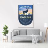 PENNSYLVANIA Keystone State of America Emblem Canvas Wall Artwork For Mural Hanging