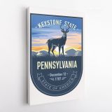 PENNSYLVANIA Keystone State of America Emblem Canvas Wall Artwork For Mural Hanging - Image 4