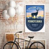 PENNSYLVANIA Keystone State of America Emblem Canvas Wall Artwork For Mural Hanging - Image 5