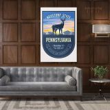PENNSYLVANIA Keystone State of America Emblem Canvas Wall Artwork For Mural Hanging - Image 6