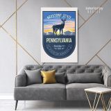 PENNSYLVANIA Keystone State of America Emblem Canvas Wall Artwork For Mural Hanging - Image 7