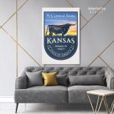 Kansas The Central State of America Emblem Canvas Wall Artwork For Mural Hanging - Image 7