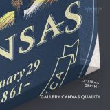 Kansas The Central State of America Emblem Canvas Wall Artwork For Mural Hanging - Image 8