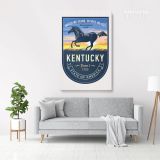 KENTUCKY United We Stand, Divided We Fall State of America Emblem Canvas Wall Art