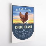 Rhode Island Ocean State of America Emblem Canvas Wall Artwork For Mural Print - Image 4