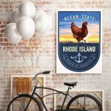 Rhode Island Ocean State of America Emblem Canvas Wall Artwork For Mural Print - Image 5
