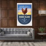 Rhode Island Ocean State of America Emblem Canvas Wall Artwork For Mural Print - Image 6