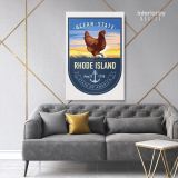Rhode Island Ocean State of America Emblem Canvas Wall Artwork For Mural Print - Image 7