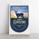 South Arolina Keystone of the South Atlantic Seaboard State of America Emblem Canvas Wall Art - Image 2