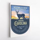 South Arolina Keystone of the South Atlantic Seaboard State of America Emblem Canvas Wall Art - Image 4