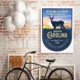 South Arolina Keystone of the South Atlantic Seaboard State of America Emblem Canvas Wall Art - Image 5