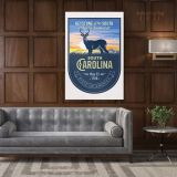 South Arolina Keystone of the South Atlantic Seaboard State of America Emblem Canvas Wall Art - Image 6