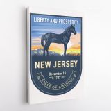 New Jersey State of America Emblem Canvas Wall Artwork Mural Print - Image 4