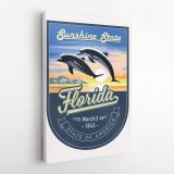 Florida Sunshine State of America Emblem Canvas Wall Artwork Mural Print - Image 4