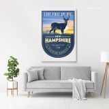 New Hampshire Live Free Or Die State of America Emblem Canvas Wall Artwork Mural Print