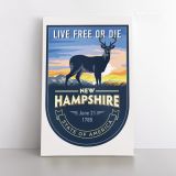 New Hampshire Live Free Or Die State of America Emblem Canvas Wall Artwork Mural Print - Image 2