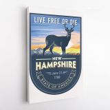 New Hampshire Live Free Or Die State of America Emblem Canvas Wall Artwork Mural Print - Image 4