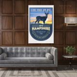 New Hampshire Live Free Or Die State of America Emblem Canvas Wall Artwork Mural Print - Image 3