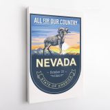 Nevada All For Our Country State of America Emblem Canvas Wall Artwork Mural Print - Image 4