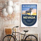 Nevada All For Our Country State of America Emblem Canvas Wall Artwork Mural Print - Image 5